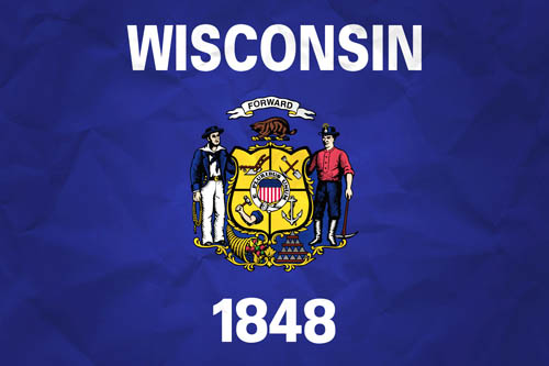 Flag Wisconsin Paper - Size Medium