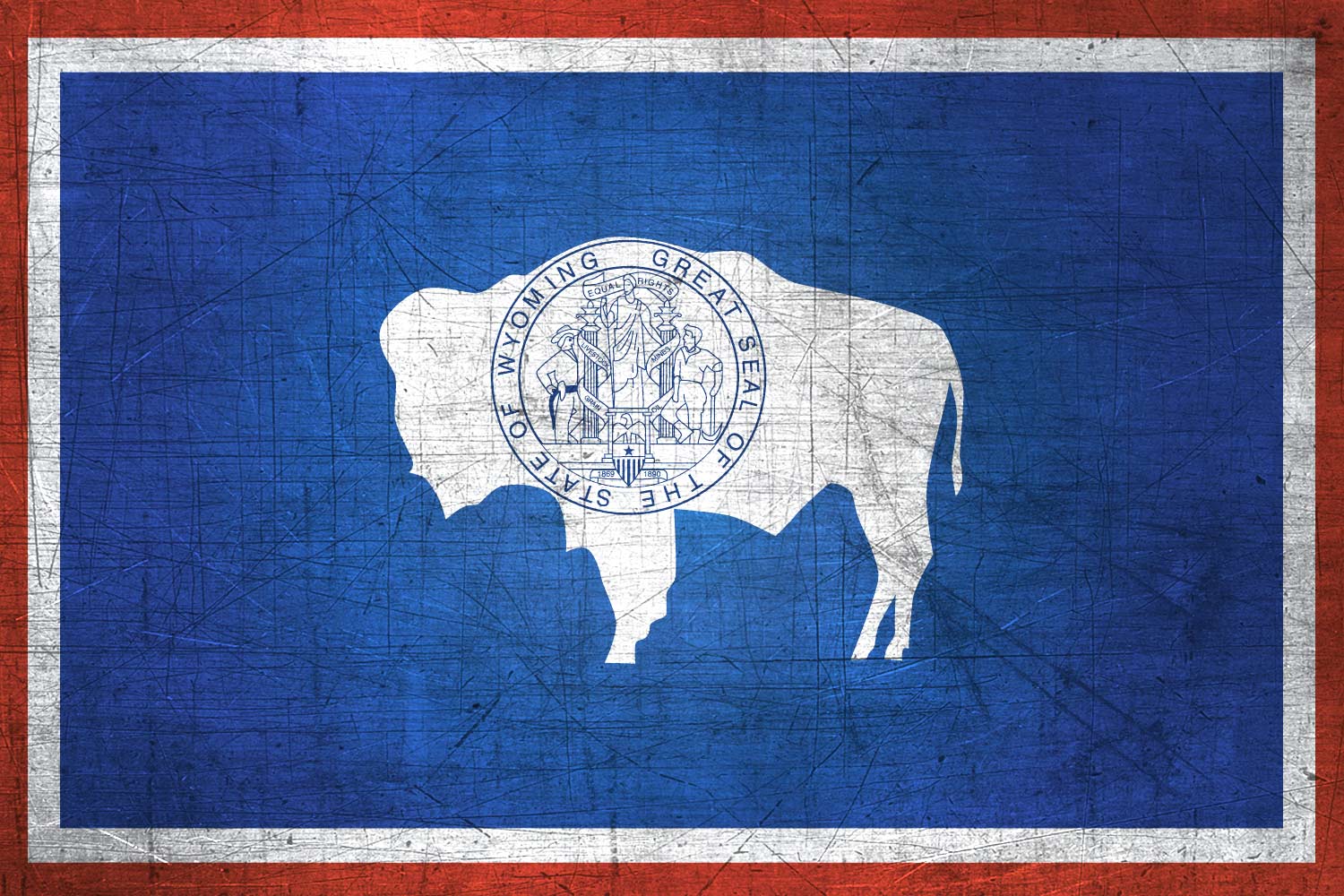 High Resolution Flag of Wyoming Metal Texture