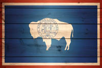 Flag Wyoming / Wood Texture